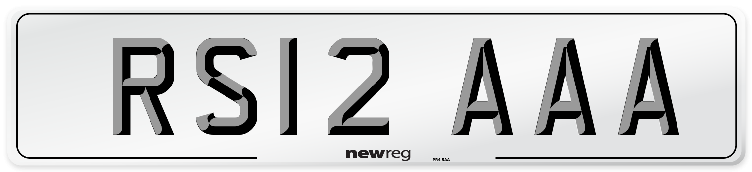 RS12 AAA Number Plate from New Reg